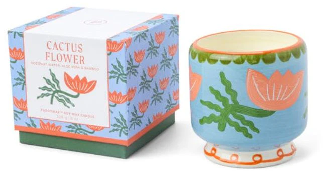 Ceramic Cactus Flower Candle - Image 3