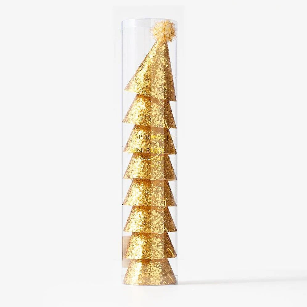 Gold Glitter Mini Party Hats - Image 3